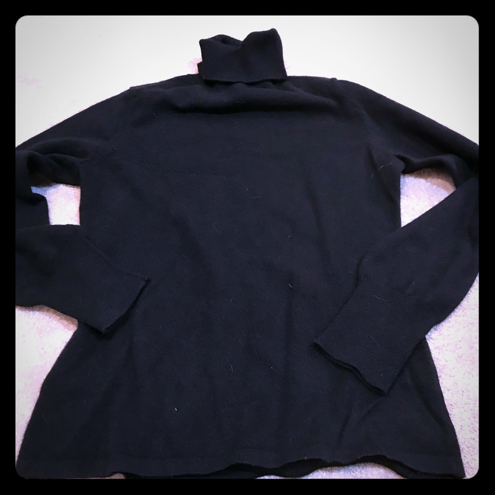 Ann Taylor cashmere turtleneck sweater black sz M